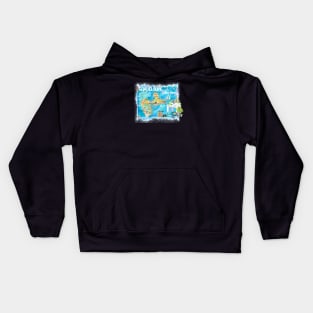 Guadeloupe_Illustrated_Travel_Map_With_RoadsXS Kids Hoodie